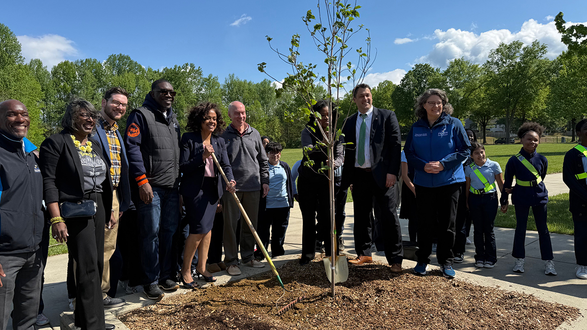 PGCPS-leadership-around-planted-tree