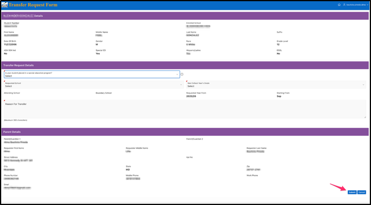 ParentVUE-Step7-student-transfer-system-sts-fill-out-transfer-request-form-required-fields