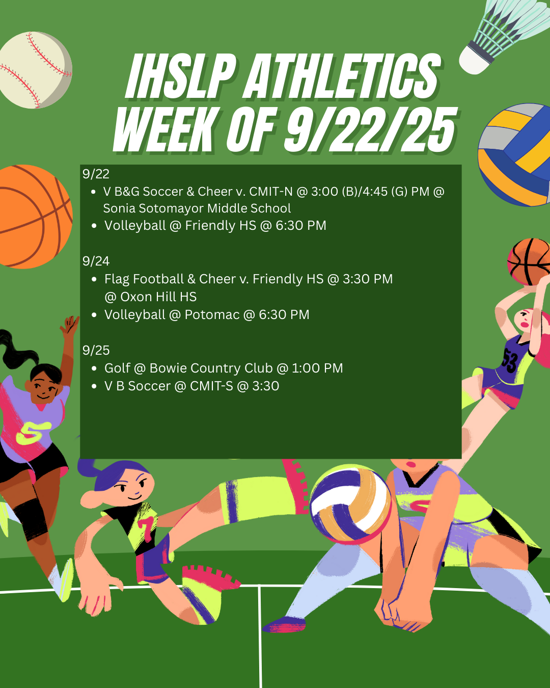 IHSLP Athletics Week of 9/22/25