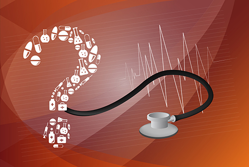 chemical-drug-icons-in-question-mark-shape-with-stethoscope-heartbeat-symbol-red-background