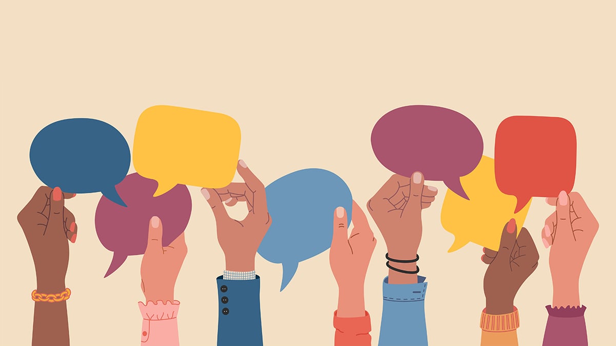 diverse-hands-holding-up-conversation-bubbles-opinions