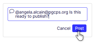 Comment pane - new comment click Post or cancel