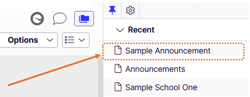 sample announcement page in recent gadget