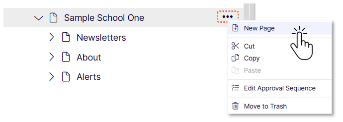 school-home-page-option-menu-new-page